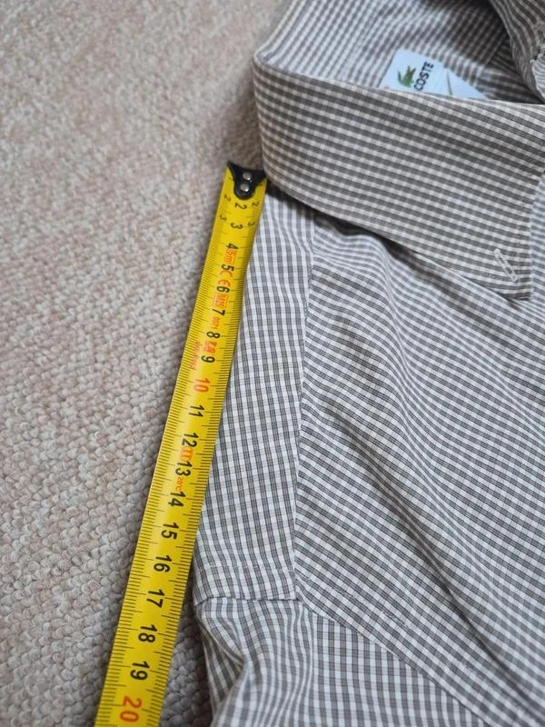 Lacoste Camisa Vintage Quadrados Bege Tamanho 44 XL – photo 10